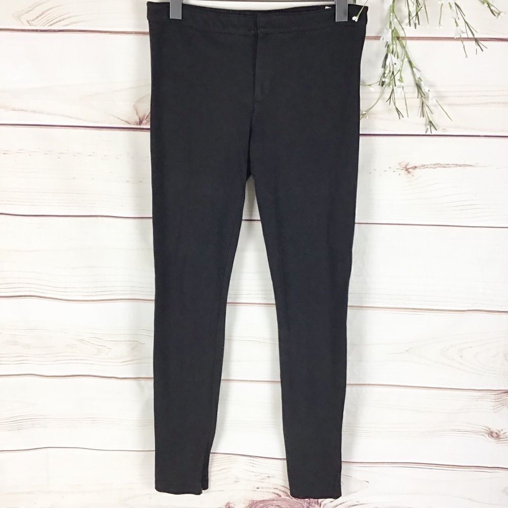 Vince Black Viscose Skinny Pants with Ankle Zips